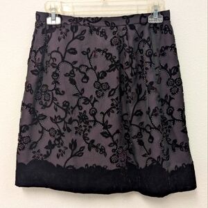 Y2K Kay Unger Purple Crushed Velvet Floral Mini Skirt sz 8 Whimsigoth Vampire